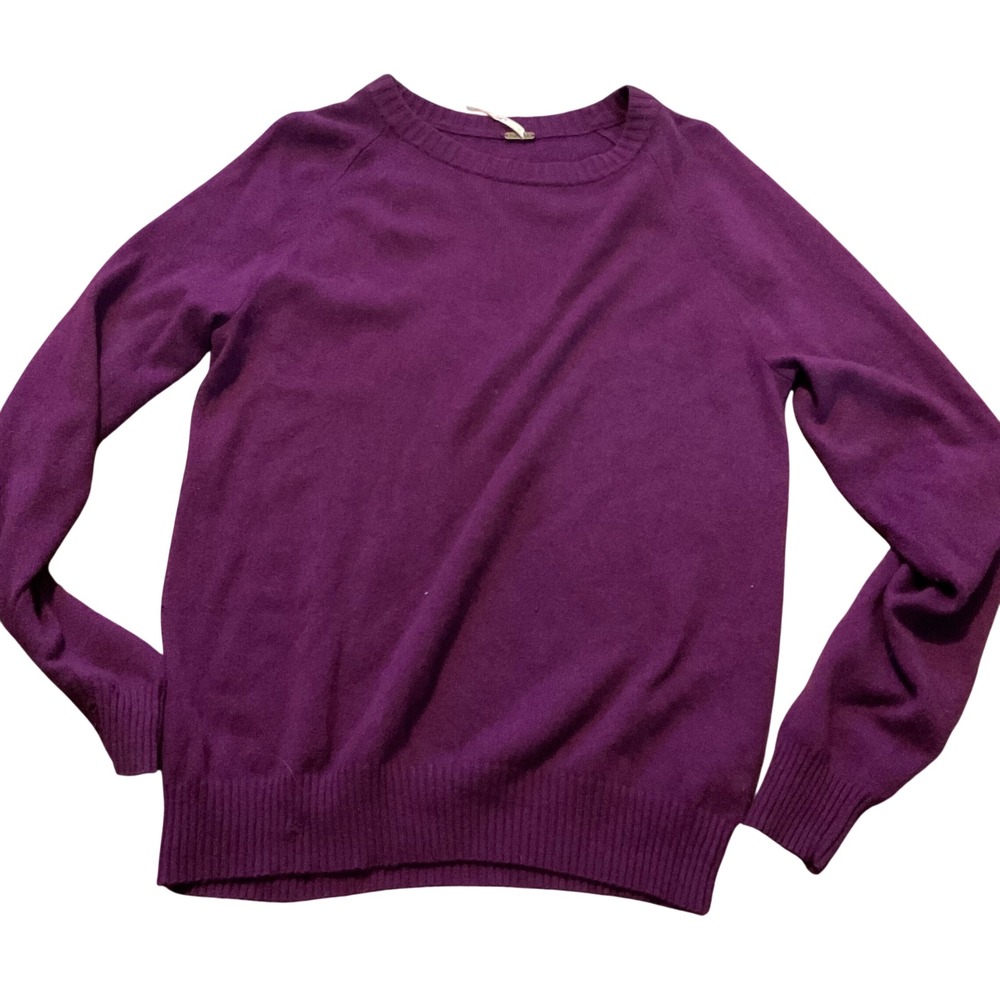 Free People Purple Raglan‎ Long Sleeve Crew Neck Knit Pullover Sweater Womens M